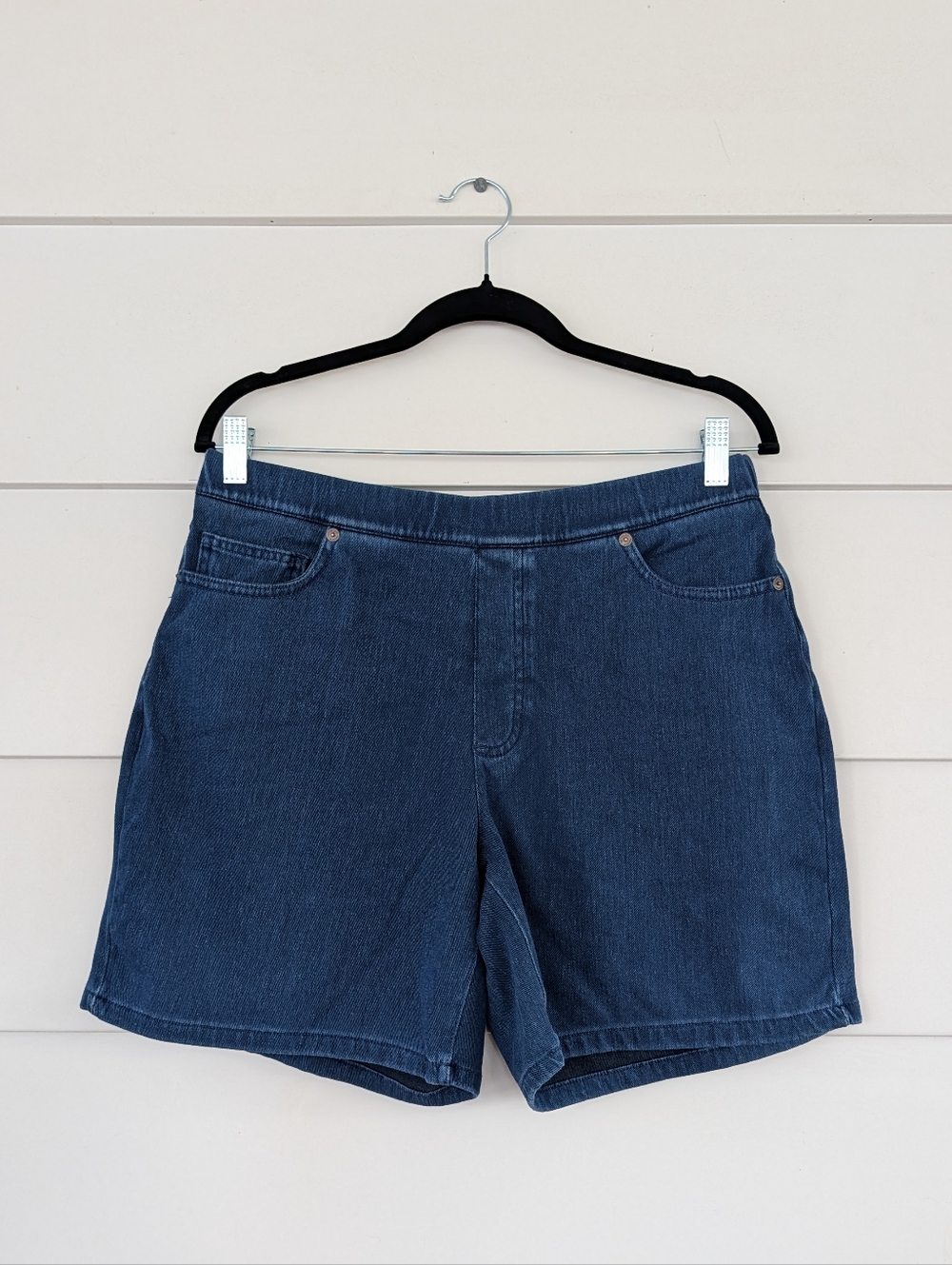 Land's End Women's Pull-up Shorts, Starfish Collection, Blue - M-10/12